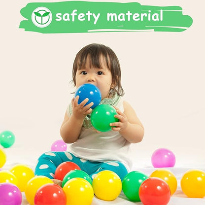 Ball Pit Balls Phthalate Free BPA Free Crush Proof Plastic - 7 Bright Colors in Reusable Play Toys for Kids with Storage Bag nirvanaguru