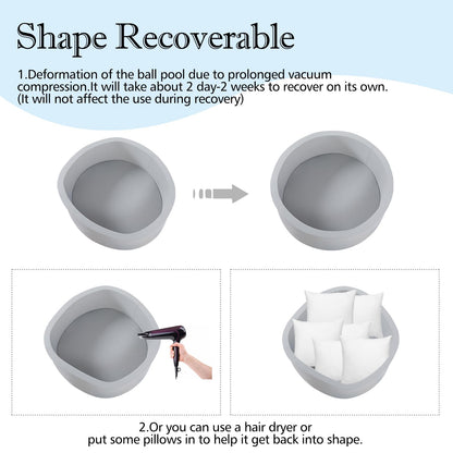 Foam Ball Pit, 35.4"x 11.8" Ball Pits for Toddlers, Soft Round Kiddie Baby Playpen Ball Pool for Kids, Ideal Gift for Babies Indoor and Outdoor Game, Grey, (Balls not Included) Nirvana Guru