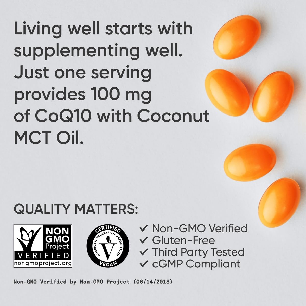 Sports Research CoQ10 200mg Capsules - Premium Coenzyme 10 Supplement with Coconut MCT Oil - Vegan Certified, Non-GMO Verified & Gluten Free - 90 Veggie Softgels - Nirvana Guru