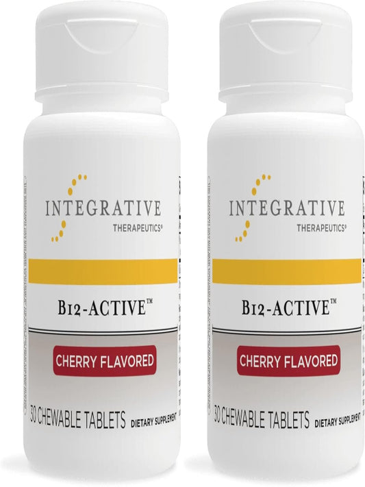 Integrative Therapeutics B-12 Active, Vitamin B12, Supports Nerve Function*, Cherry Flavored, 30 Chewable Tablets - 2 Pack - Nirvana Guru