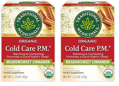 Traditional Medicinals Tea, Organic Cold Care PM, Get a Good Night's Sleep, 16 Tea Bags - Nirvana Guru