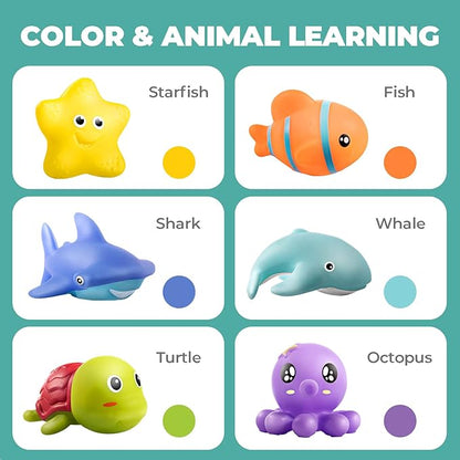 Hely Cancy Infant Bath Toys for 18 Months - No Hole Animal Bathtub Toys, Baby Bath Tub Toys nirvanaguru