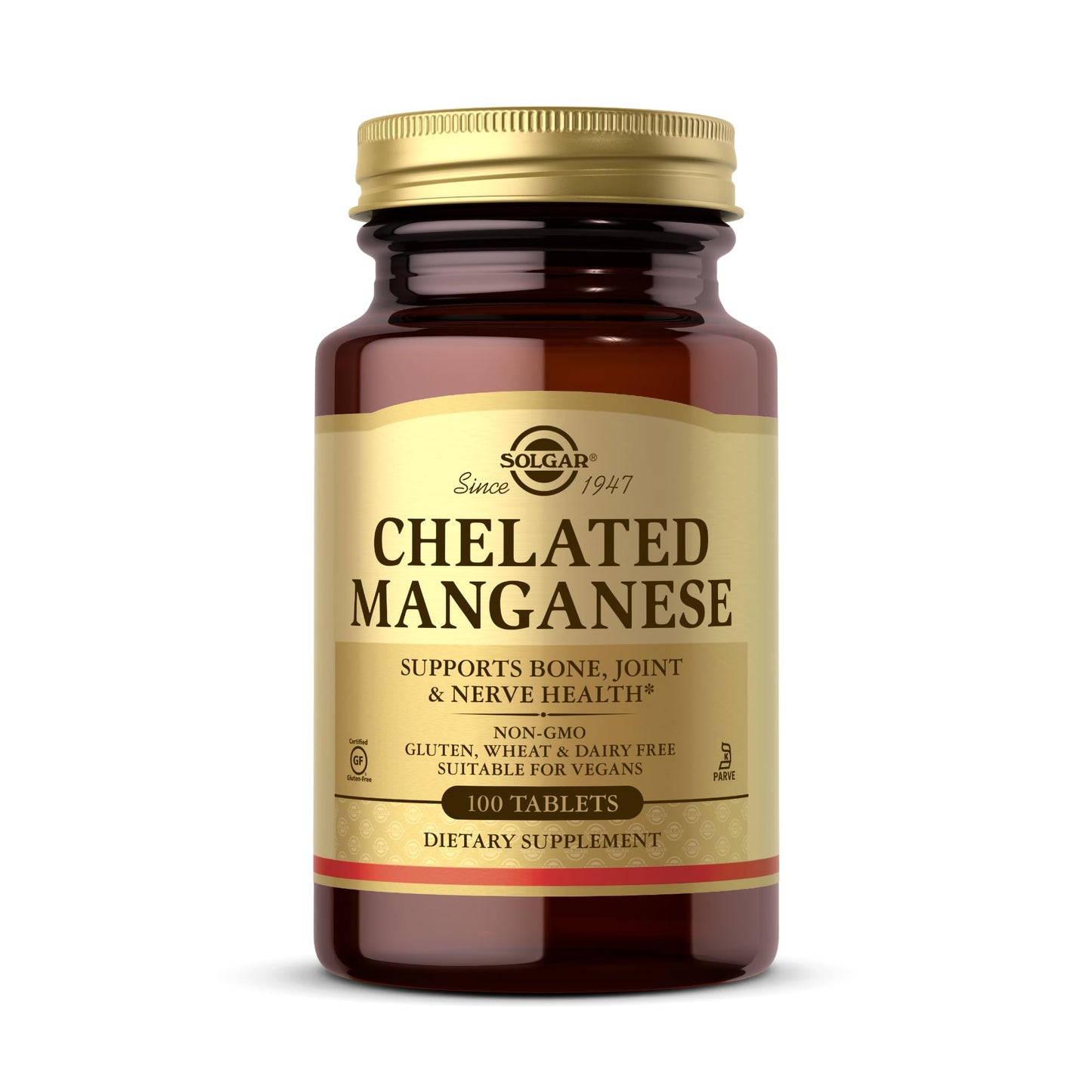Solgar Chelated Manganese - 100 Tablets - Supports Bone, Joint & Nerve Health - Non-GMO, Vegan, Gluten Free, Dairy Free, Kosher - 100 Servings Nirvana Guru