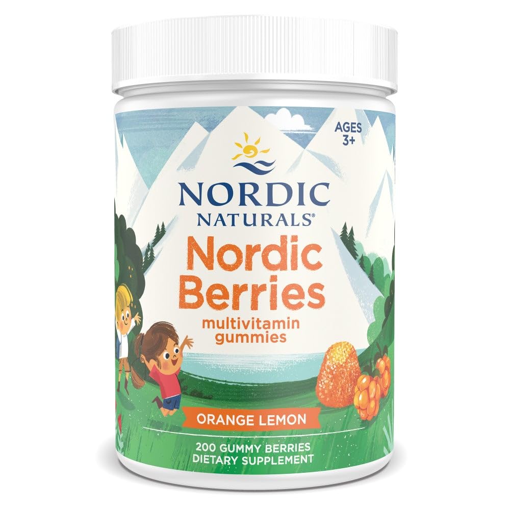 Nordic Naturals Nordic Berries, Citrus - 200 Gummy Berries - Great-Tasting Multivitamin for Ages 2+ - Growth, Development, Optimal Wellness - Non-GMO, Vegetarian - 50 Servings - Nirvana Guru