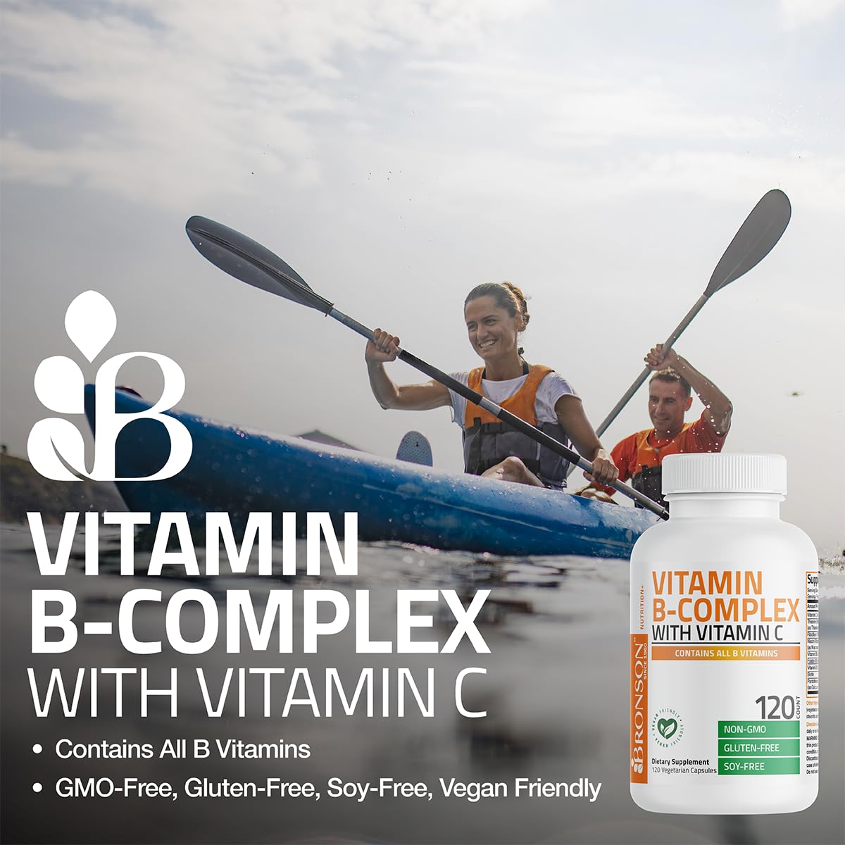 Bronson Vitamin B Complex with Vitamin C - Immune Health, Energy Support & Nervous System Support - Non-GMO, 250 Vegetarian Capsules Nirvana Guru