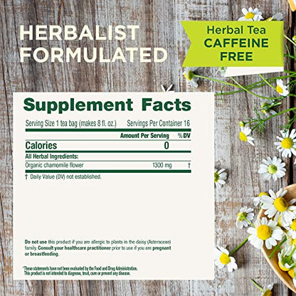 Traditional Medicinals Tea, Organic Chamomile, Calming, Calms Your Nerves, Supports Healthy Digestion, 96 Tea Bags (6 Pack) - Nirvana Guru