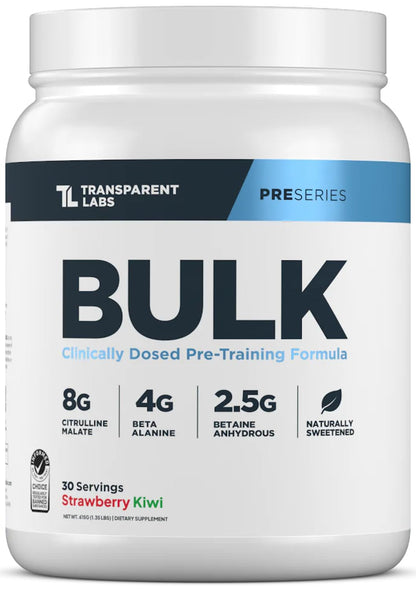 Transparent Labs Bulk Pre Workout Powder - Naturally Sweetened Advanced Pre-Workout Formula for Muscle Building and Strength - 30 Servings, Peach Mango Nirvana Guru