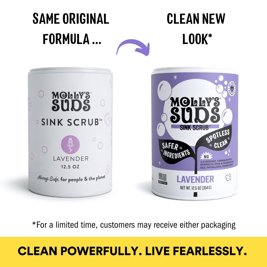 Molly's Suds Sink and All Purpose SCRUB | Gently Removes Stains, Scrubs Away Grease & Gime, Buffs out Scratches | Plant and Mineral Based | 2 Pack, Beach Scent Nirvana Guru