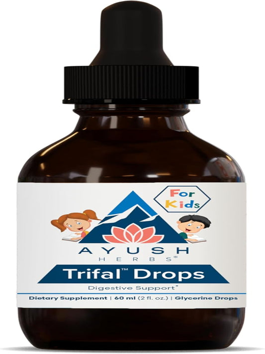 Ayush Herbs Trifal Drops - Digestive & Immune Wellness Booster for Kids, Kids Alcohol Free Digestive Support Drops with Amla for Toddlers, Children - 2 FL Oz Dropper Bottle (80 Servings) Nirvana Guru