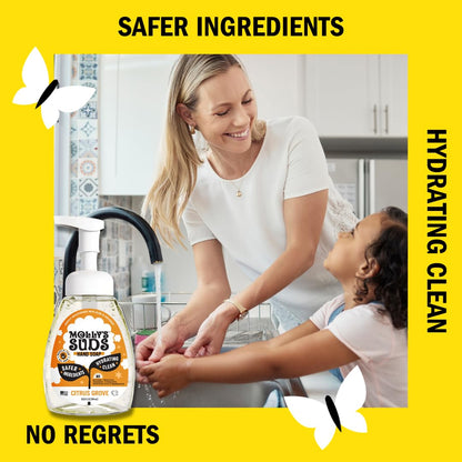 Molly's Suds Foaming Hand Soap - Made with Aloe and Coconut Oil | Moisturizing Hand Wash | Clean Ingredients, Infused with Essential Oils | Citrus Grove - 8.25 Oz (Pack of 3) Nirvana Guru