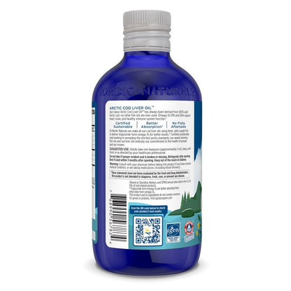 Nordic Naturals Arctic Cod Liver Oil, Orange - 16 oz - 1060 mg Total Omega-3s with EPA & DHA - Heart & Brain Health, Healthy Immunity, Overall Wellness - Non-GMO - 96 Servings - Nirvana Guru