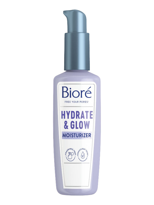 Biore Hydrate & Glow Face Serum for Dry, Sensitive Skin with Hyaluronic Acid, Prebiotics, Dermatologist Tested Face Serum, Fragrance Free, Vegan Friendly & Cruelty Free, Recyclable 1 oz Bottle Nirvana Guru