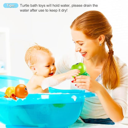 Bath Toys, Cute Swimming Turtle Baby Bath Toys for Toddler 1-3, Water Pool Floating Wind Up Toys for 1 Year Old Boy Girl Gifts, Infant Toddlers Kids Bathtub Toys, 3 Pack nirvanaguru