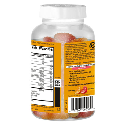 Airborne Vitamin C 500mg (per Serving) - Assorted Fruit Flavored Kids Gummies (63 Count in a Bottle), Gluten-Free Immune Support Supplement with Vitamins C E, Selenium Nirvana Guru