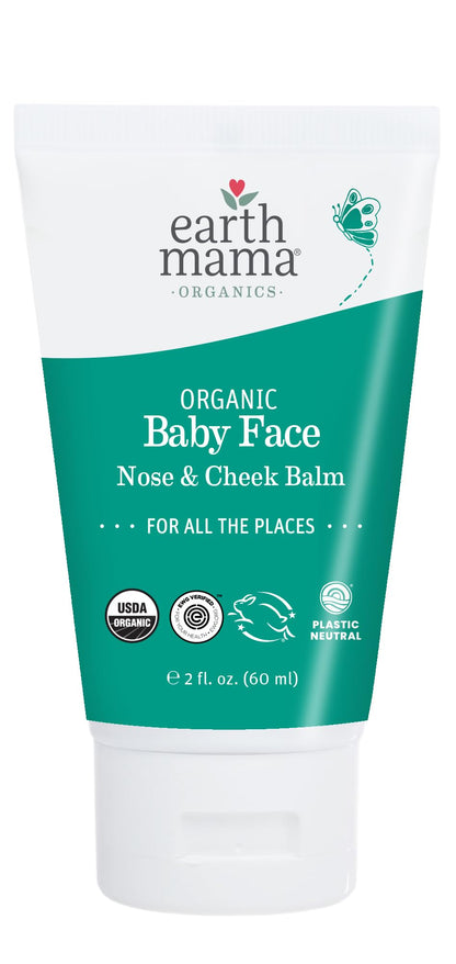 Earth Mama Organic Baby Face Nose & Cheek Balm | Moisturizer with Calendula Oil for Dry Skin Care, Natural Petroleum Jelly Alternative (2-Fluid Ounce) Nirvana Guru