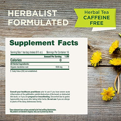 Traditional Medicinals Tea, Organic Roasted Dandelion Root, Supports Kidney Function & Healthy Digestion, 96 Tea Bags (6 Pack) - Nirvana Guru