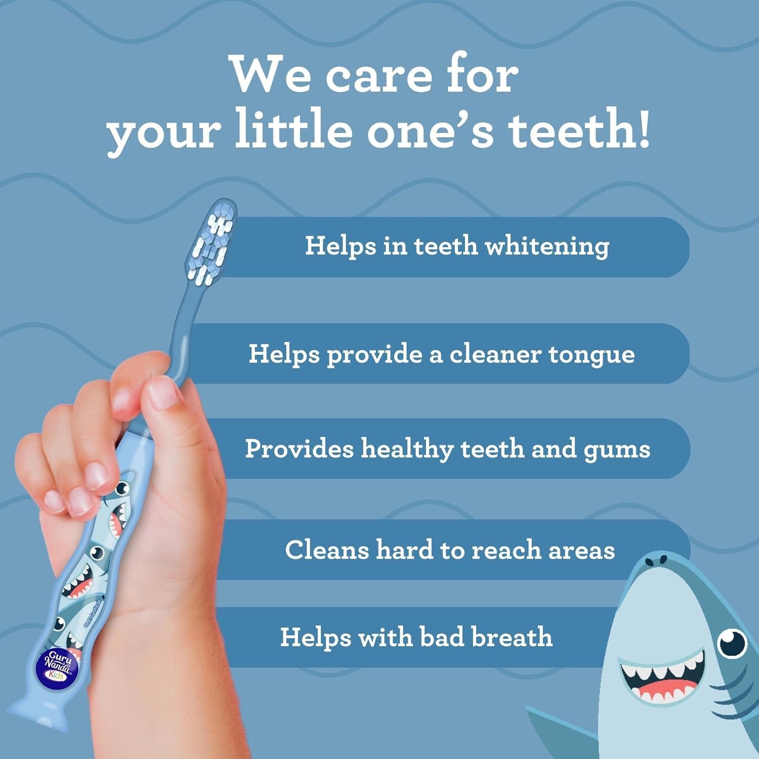 GuruNanda Kids Toothbrush with Suction Cup & Fun Animal Designs - Soft Bristles for Healthy Gums- Non-Slippery & Mess-Free Toothbrush, 3+ Age- 4 Count Nirvana Guru