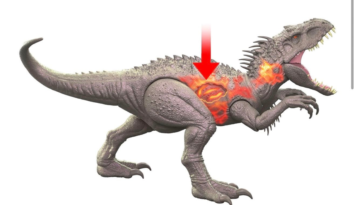 Mattel Jurassic World Damage! Hikaru JLD20 Hoaru Indominus Rex Children's Figure, Dinosaur Toy, Total Length: Approx. 17.7 inches (45 cm), Ages 4 and up, Gray