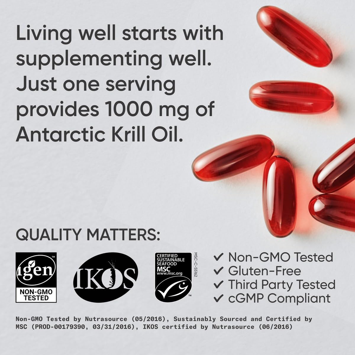 Sports Research® Omega-3 Krill Oil 500mg - Pure Antarctic Superba Krill with Phospholipids, Choline & Astaxanthin - MSC Certified Sustainable, Non-GMO & Gluten Free - 120 Mini-Gels - Nirvana Guru