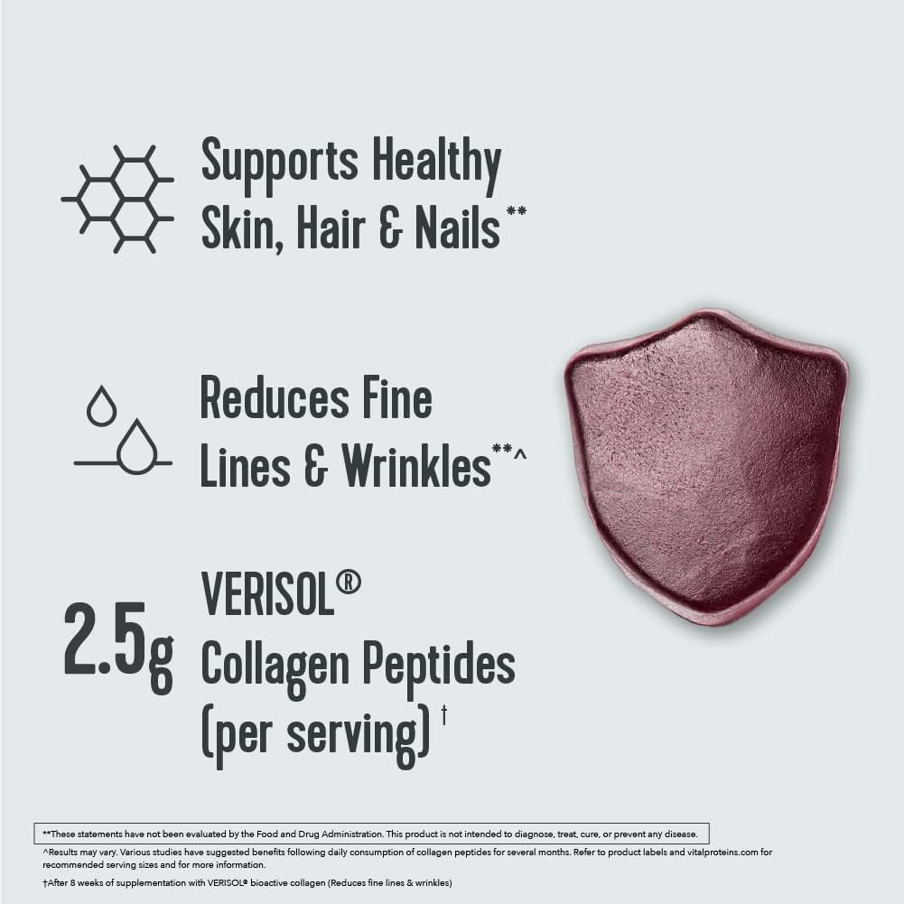 Vital Proteins Collagen Gummies, 2.5g of Clinically-Tested Collagen for Hair, Skin, Nails & Wrinkles, 120 ct, 30-Day Supply, Grape Flavor - Nirvana Guru
