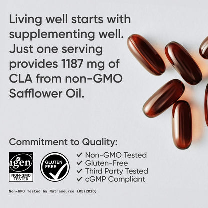 Sports Research CLA - 1250mg with Active Conjugated Linoleic Acid for Men and Women | Non-GMO, Soy & Gluten Free - 95% (180 Softgels)… - Nirvana Guru