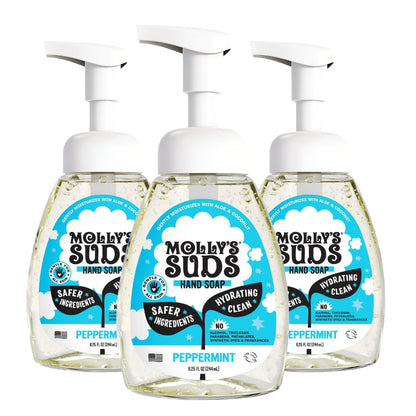 Molly's Suds Foaming Hand Soap - Made with Aloe and Coconut Oil | Moisturizing Hand Wash | Clean Ingredients, Infused with Essential Oils | Citrus Grove - 8.25 Oz (Pack of 3) Nirvana Guru