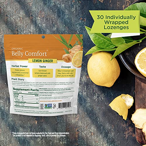 Traditional Medicinals Lozenges, Organic Morning Ease Lemon Ginger, Relieves Nausea & Morning Sickness Associated w/Normal Pregnancy, 30 Individually Wrapped Lozenges - Nirvana Guru