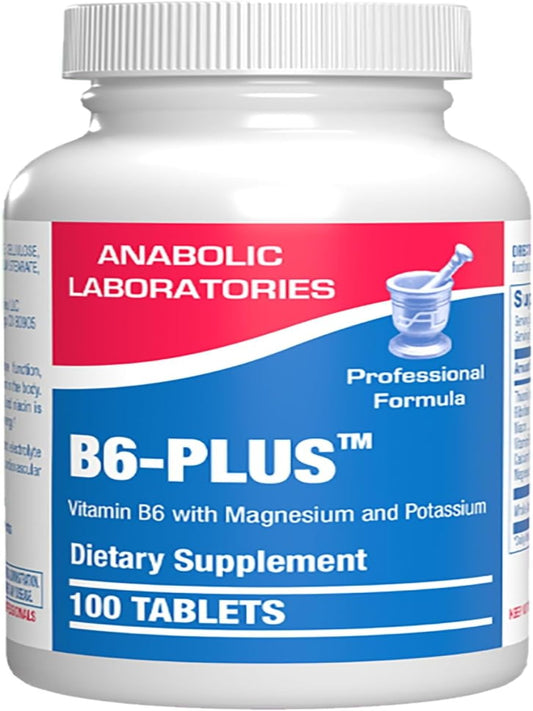 Calcium Magnesium B6 Supplement - Clinically Formulated Vitamin B6 50mg Complex for Energy Metabolism Krebs Cycle Heart Bone and Nerve Support with B1 B2 Niacin and Potassium (100 Servings) Nirvana Guru