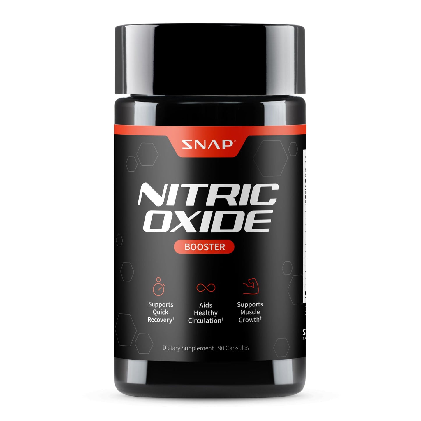 Snap Supplements Nitric Oxide Booster Supplement with L Arginine and L Citrulline Essential Amino Acids and Ginseng Root, Energy, Heart Health, Muscle Growth & Circulation Support, 90 Capsules - Nirvana Guru