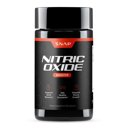 Snap Supplements Nitric Oxide Booster Supplement with L Arginine and L Citrulline Essential Amino Acids and Ginseng Root, Energy, Heart Health, Muscle Growth & Circulation Support, 90 Capsules - Nirvana Guru