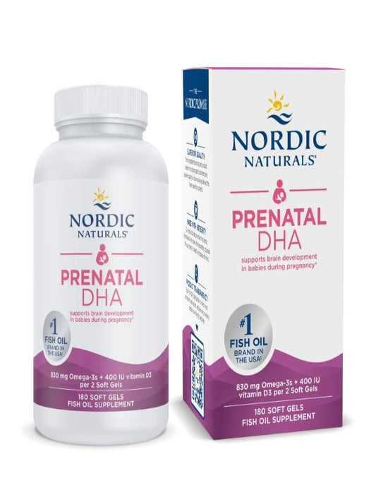 Nordic Naturals Prenatal DHA, Strawberry - 120 Soft Gels - 830 mg Omega-3 + 400 IU Vitamin D3 - Supports Brain Development in Babies During Pregnancy & Lactation - Non-GMO - 60 Servings - Nirvana Guru