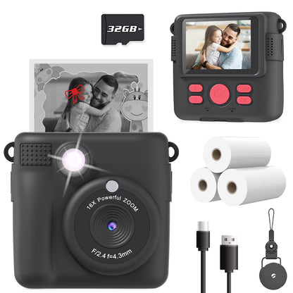 Kids Camera Instant Print, Christmas Birthday Gifts for Kids Age 3-12, Selfie Digital Camera with 1080P Videos,Toddler Portable Travel Cameras Toy for 4 5 6 7 8 9 Year Old Boys Girls-Blue Nirvana Guru