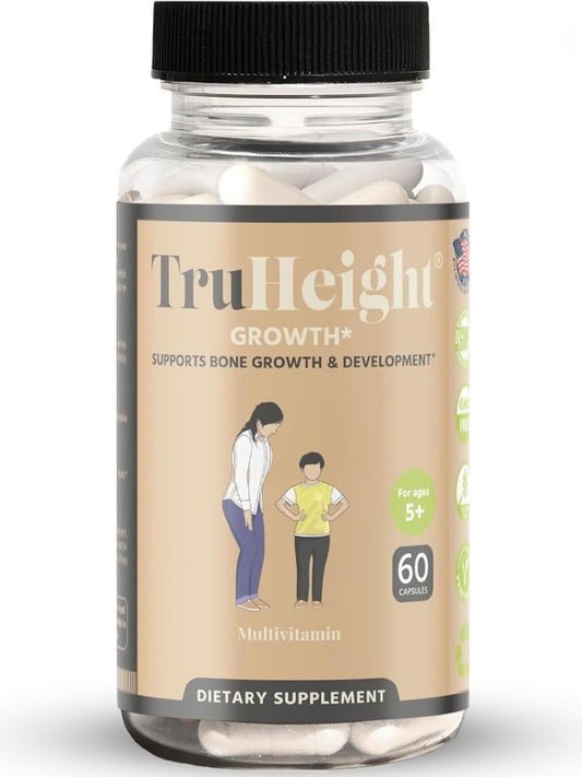 TruHeight Growth Capsules - Natural Growth & Development Supplement for Kids & Teens - Endorsed by Pediatricians - Vitamin D, K, Calcium & Ashwaganda - Bone Strength Capsules - Kids Vitamins - Ages 5+ Nirvana Guru
