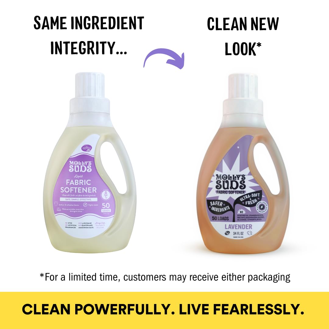 Molly’s Suds Fabric Softener Liquid for Sensitive Skin | Vinegar-Powered, Infused with Essential Oils | Fights Static, Reduces Wrinkles, Deodorizes | Peppermint, 50 Loads Nirvana Guru