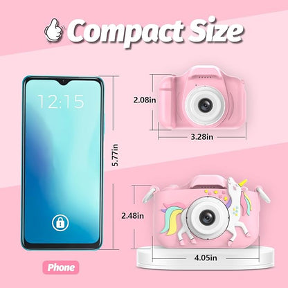 Goopow Kids Camera Toys for 3-8 Year Old Girls Boys,Children Digital Video Camcorder Camera with Cartoon Soft Cover, Best Chritmas Birthday Festival Gift for Kids - 32G SD Card Included nirvanaguru