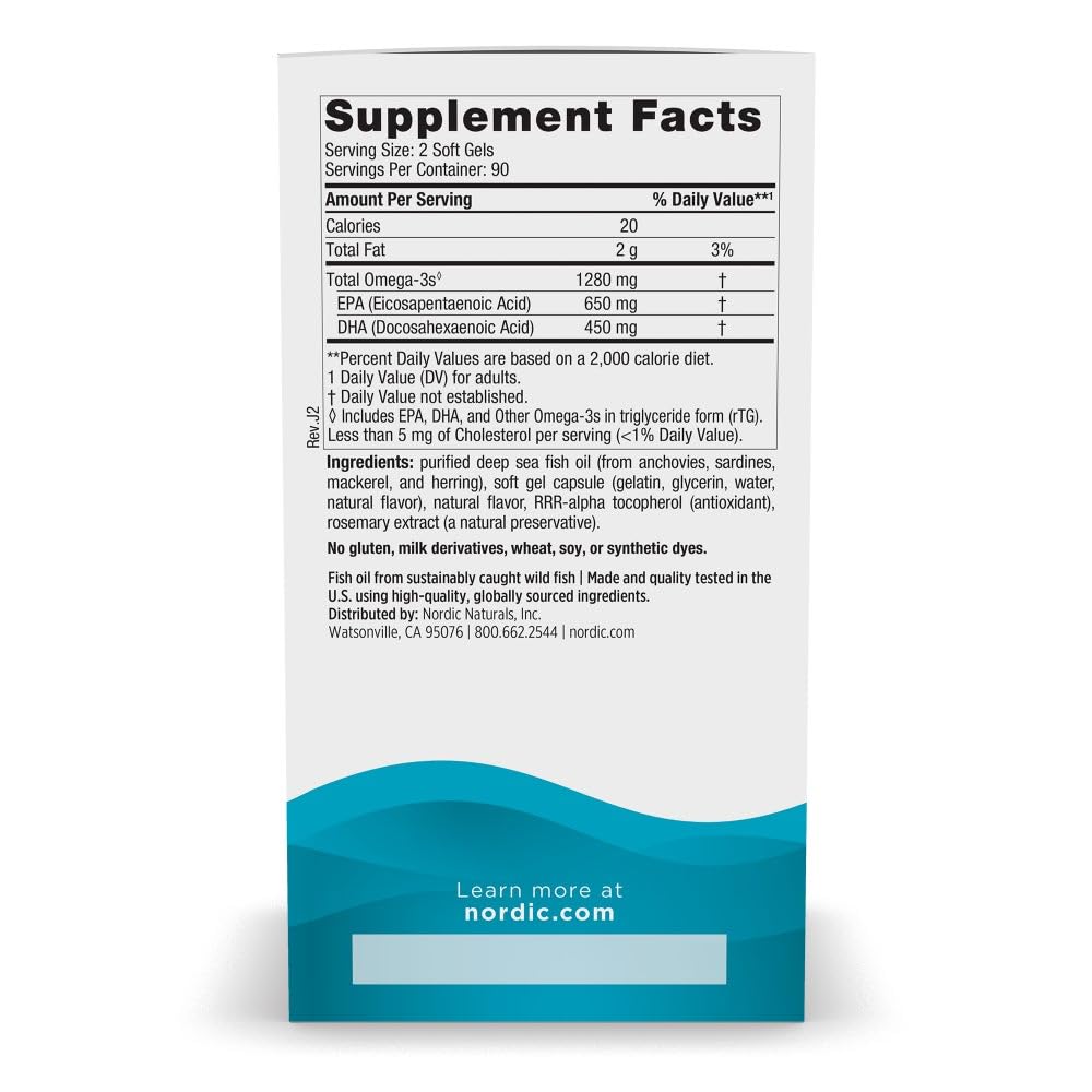 Nordic Naturals Ultimate Omega, Lemon Flavor - 90 Soft Gels - 1280 mg Omega-3 - High-Potency Omega-3 Fish Oil Supplement with EPA & DHA - Promotes Brain & Heart Health - Non-GMO - 45 Servings - Nirvana Guru