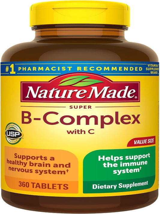 Nature Made Super B Complex with Vitamin C and Folic Acid, Dietary Supplement for Immune Support, 140 Tablets, 140 Day Supply - Nirvana Guru