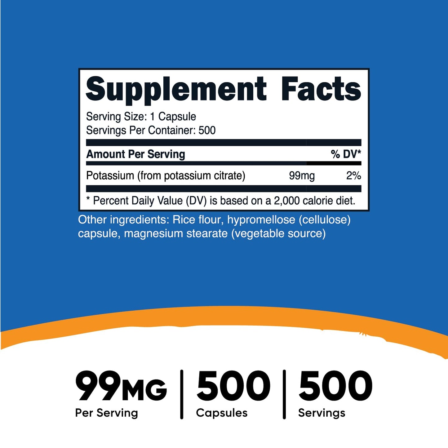 Nutricost Potassium Citrate 99mg, 500 Capsules Nirvana Guru
