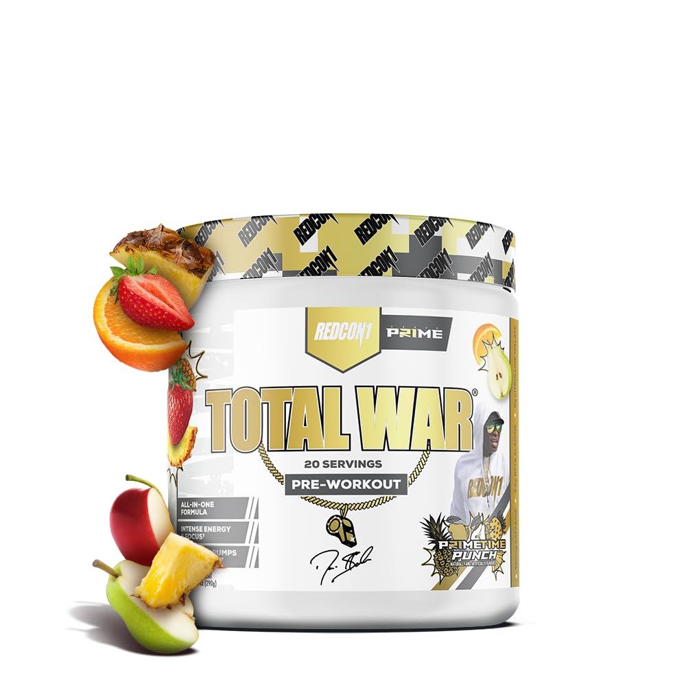 REDCON1 Total War Pre Workout Powder, Blue Lemonade - Beta Alanine + Citrulline Malate Keto Friendly Preworkout for Men & Women with 320mg of Caffeine - Fast Acting (30 Servings) Nirvana Guru