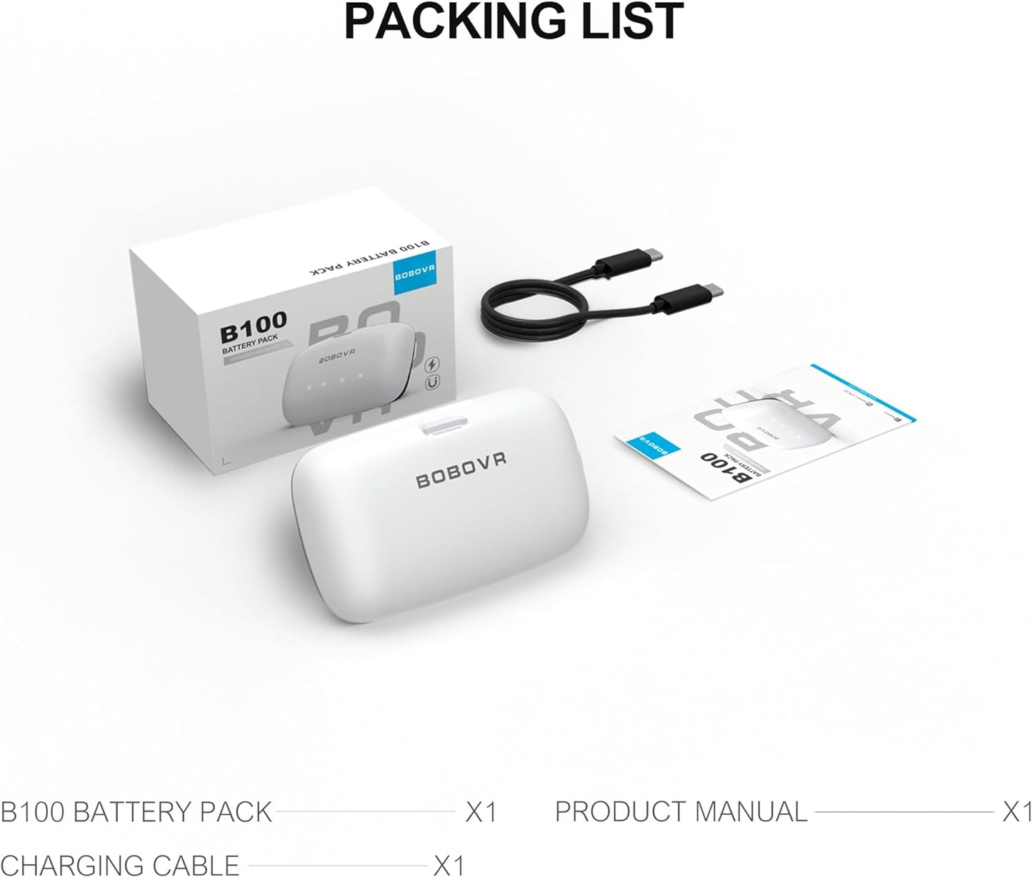 BOBOVR B100 Battery Pack for S3 Pro Replacement 10000mAh Hot-Swap Battery Accessories, Magnetic Connectors Nirvana Guru