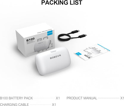 BOBOVR B100 Battery Pack for S3 Pro Replacement 10000mAh Hot-Swap Battery Accessories, Magnetic Connectors Nirvana Guru