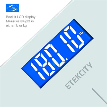 Etekcity Digital Body Weight Bathroom Scale, Large Blue LCD Backlight Display, High Precision Measurements,6mm Tempered Glass, 400 Pounds Nirvana Guru
