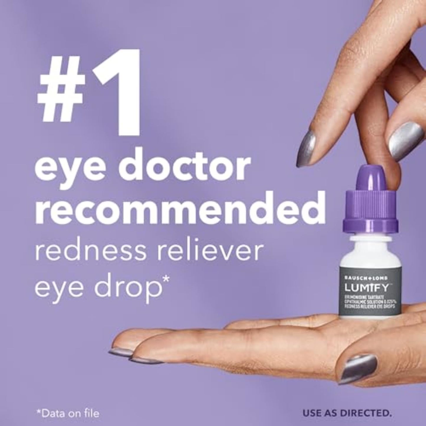 LUMIFY Eye Drops for Red Eyes, Redness Reliever for Brighter Looking Eyes, Works in 1 Minute & Lasts Up to 8 Hours, Eye Drops, 0.08 Fl Oz (2.5 mL), Packaging May Vary