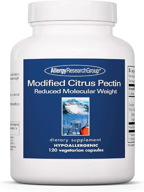 Allergy Research Group Modified Citrus Pectin - Dietary Supplement for Natural Detox and Cleanse, Citrus Pectin Powder Capsules with Reduced Molecular Weight - 120 Vegetarian Capsules Nirvana Guru