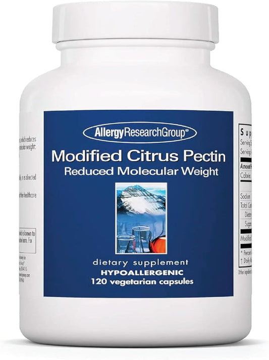 Allergy Research Group Modified Citrus Pectin - Dietary Supplement for Natural Detox and Cleanse, Citrus Pectin Powder Capsules with Reduced Molecular Weight - 120 Vegetarian Capsules Nirvana Guru