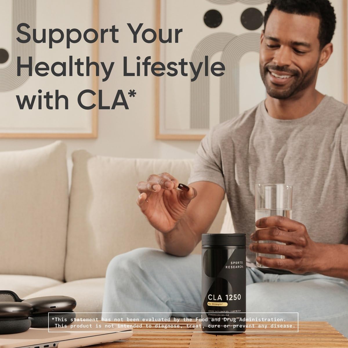 Sports Research CLA - 1250mg with Active Conjugated Linoleic Acid for Men and Women | Non-GMO, Soy & Gluten Free - 95% (180 Softgels)… - Nirvana Guru