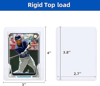 Arjiekwei 3"X4" Card Sleeves Top Loaders for Cards, Baseball Card Protectors Hard Plastic, Premium Toploaders for Cards, Card Holder for Sports Baseball Trading Football Game Cards (100 Top Loaders) nirvanaguru