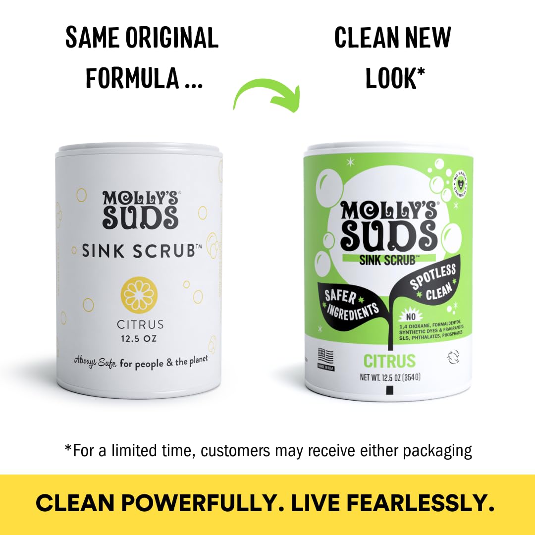 Molly's Suds Sink and All Purpose SCRUB | Gently Removes Stains, Scrubs Away Grease & Gime, Buffs out Scratches | Plant and Mineral Based | 2 Pack, Beach Scent Nirvana Guru