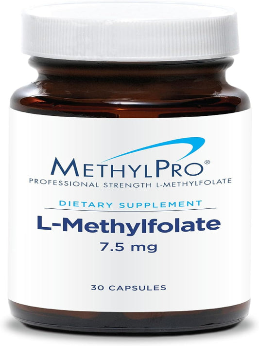 MethylPro L-Methylfolate 7.5 mg - L Methyl Folate, Methylfolate Supplement for Women & Men, Methylated Vitamin B9 (5-MTHF) for Brain Health, Focus, Calm - 30 Capsules (Pack of 1) - Nirvana Guru