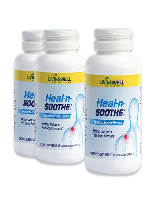 HEAL-N-SOOTHE Proteolytic Enzymes - Natural Joint Support Supplement - Unique Blend of Bromelain, Papain, Boswellia, and Turmeric - 90 Count Nirvana Guru